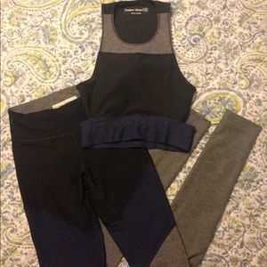Outdoor Voices slashback crop and springs leggings